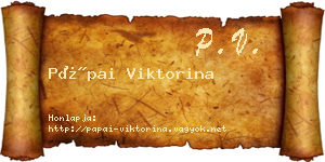 Pápai Viktorina névjegykártya
